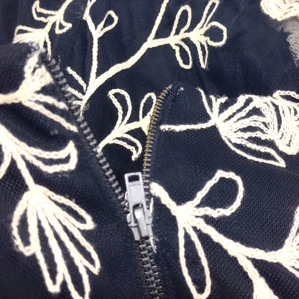 Melonie T Embroidered Floral Cold-Shoulder Sheer Mini Dress - Picture 14 of 16